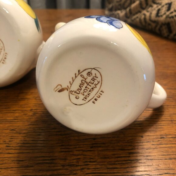 Stangl Fruit Pattern Pottery Pitchers Set of 3 Pint Half Pint 6oz Creamer Milk P - Picture 6 of 11